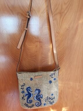 Vera Bradley Natural Sea Life Raffia Crossbody Bag Limited Edition Retired